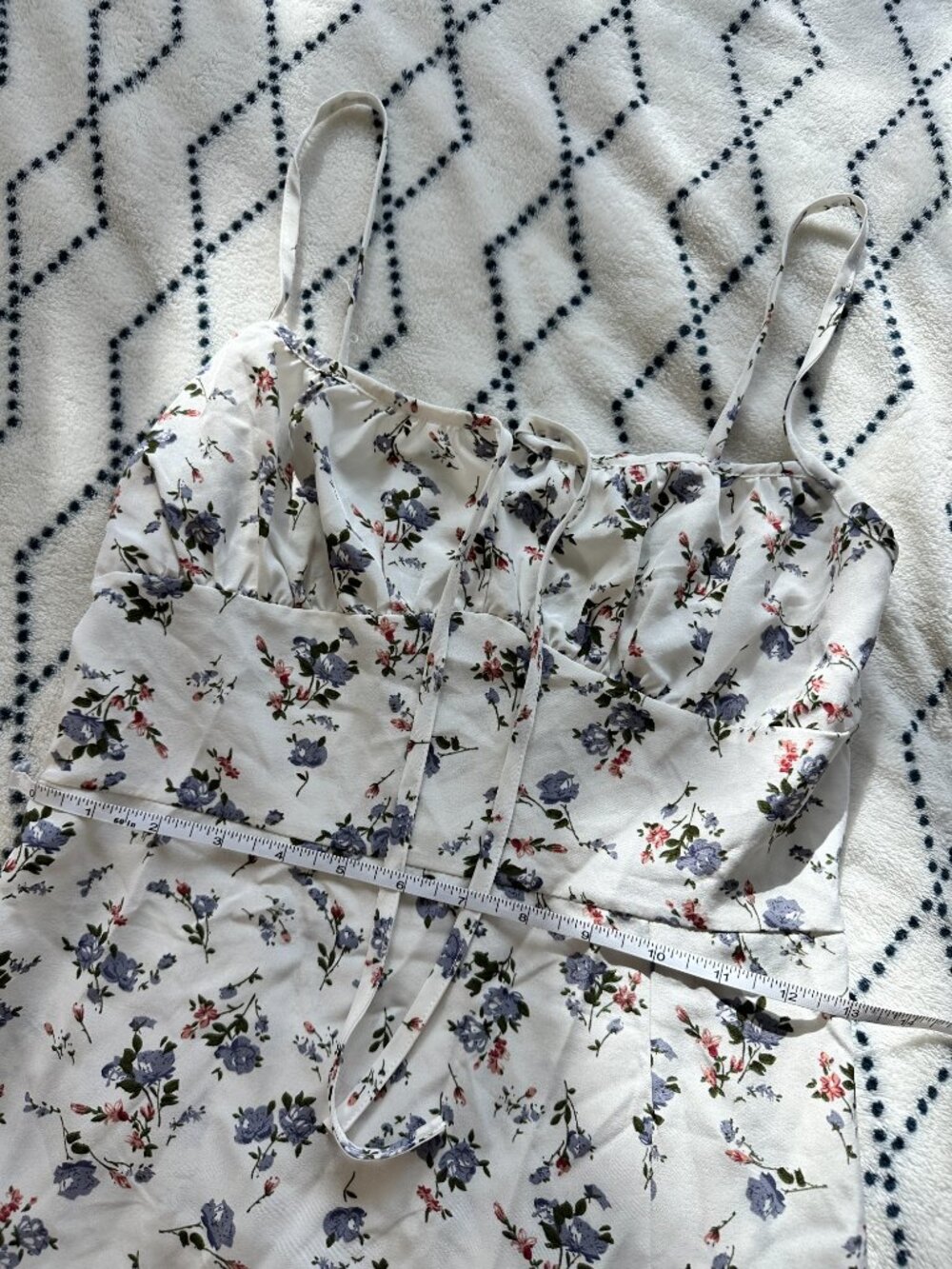Floral Ruched Bust Midi Slip Dress